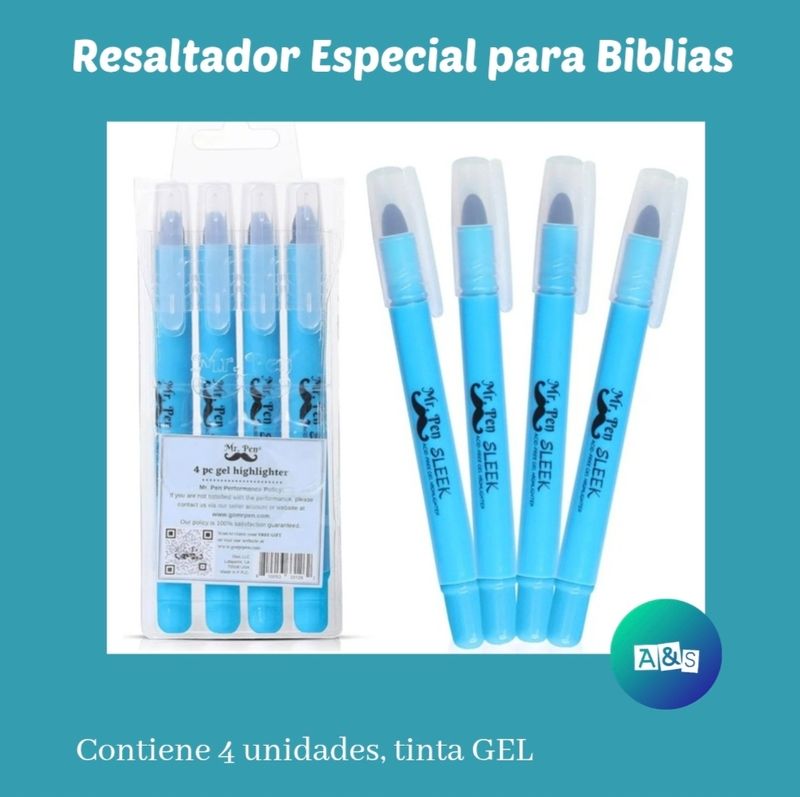 Resaltado Especial para Biblias MR PEN Gel CELESTE Art 4