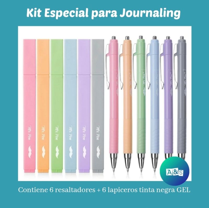 Kit Resaltador + Lapicero Colores Mr. Pen Art 12