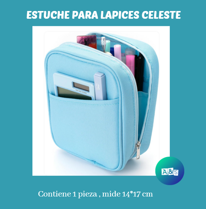 ESTUCHE PARA LAPICES CELESTE MR PEN