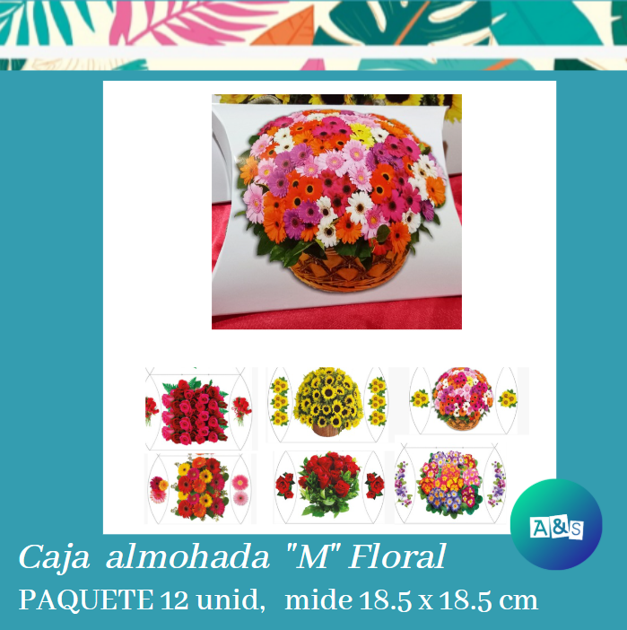 Caja Almohada &quot;M&quot; Floral