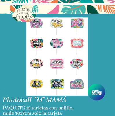 Tarjeta Photocall &quot;M&quot; MAMÁ