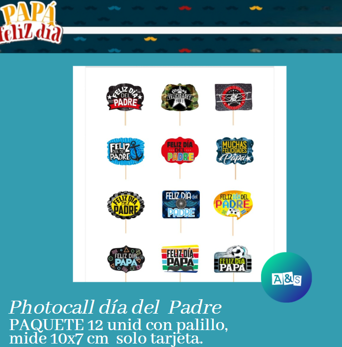 Tarjeta Photocall &quot;M&quot; Hombre