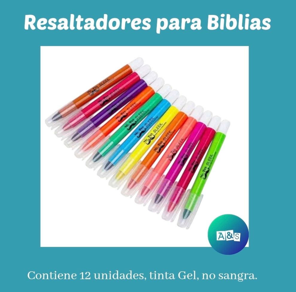 Kit Resaltador + Lapicero Especial para BIBLIAS MR PEN Pastel  Art 12