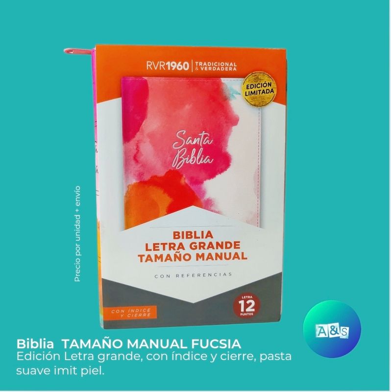 BIBLIA RVR 1960 LETRA GRANDE FUCSIA 