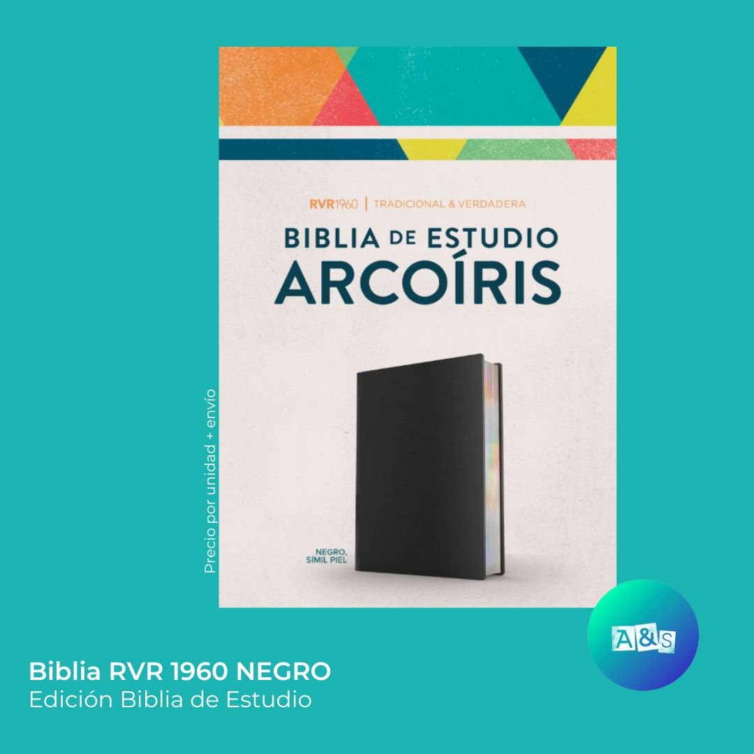 BIBLIA RVR 1960 ESTUDIO ARCOIRIS Negro 