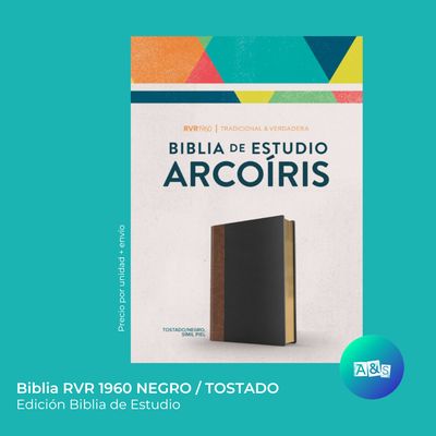 BIBLIA RVR 1960 ESTUDIO ARCOIRIS Negro - TOSTADO
