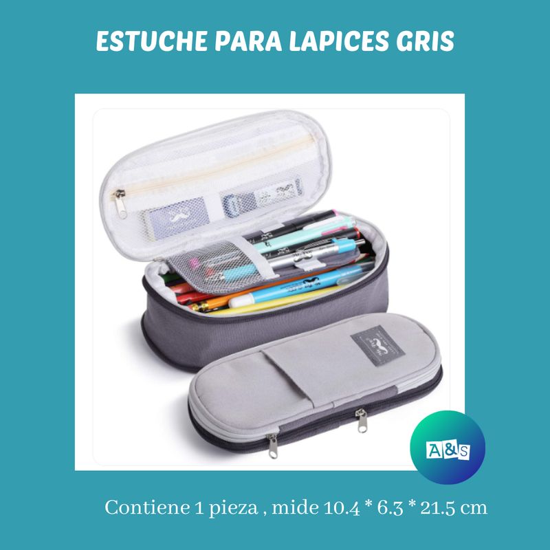 ESTUCHE PARA LAPICES GRIS MR PEN