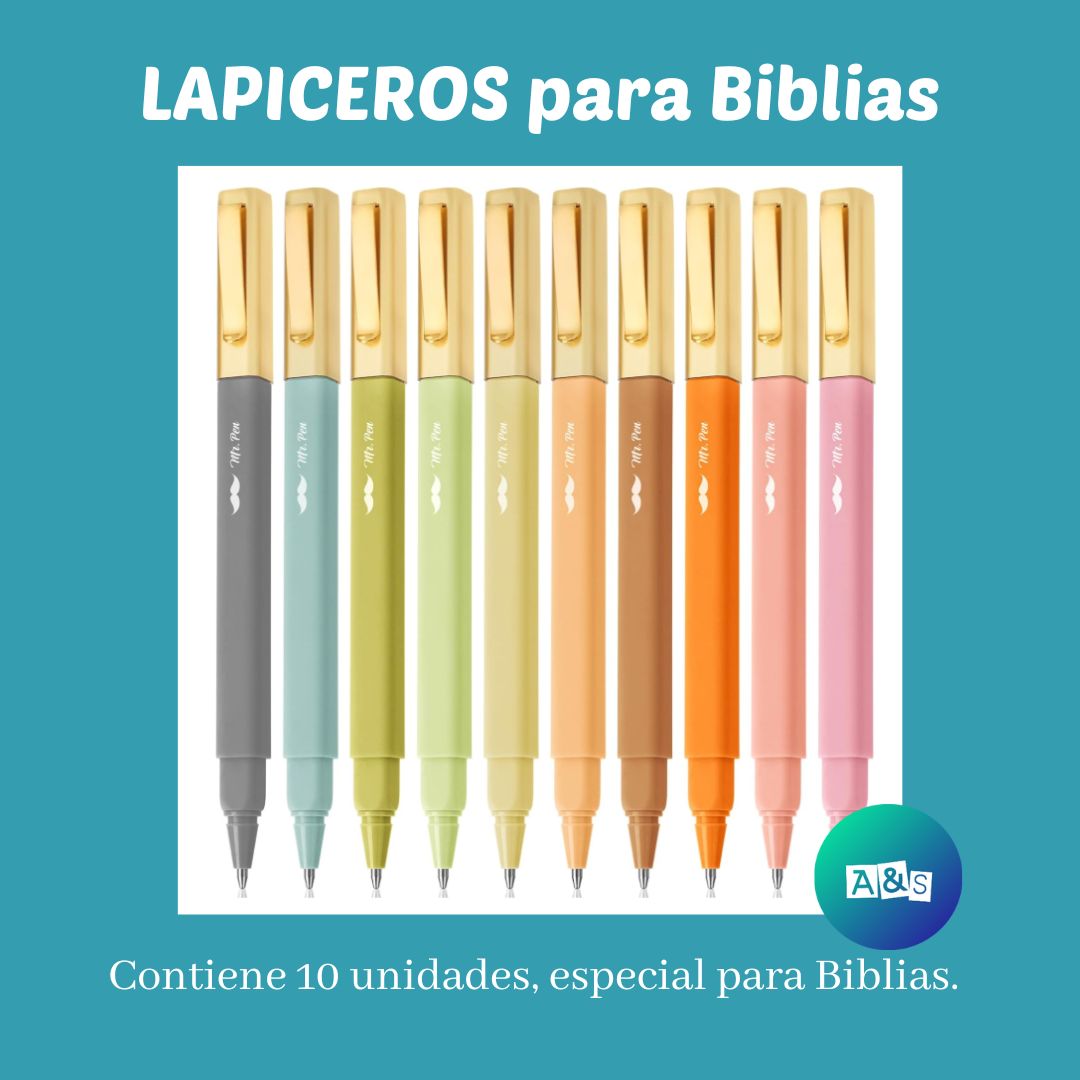 LAPICERO Especial para BIBLIAS MR PEN  estéticos Colores VIBRANTES Art 10