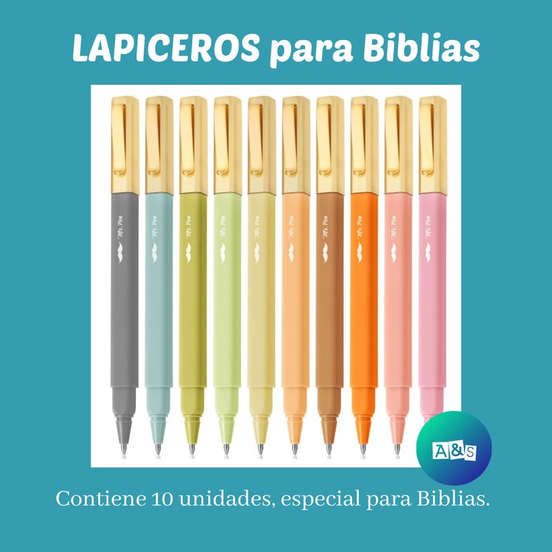 LAPICERO Especial para BIBLIAS MR PEN  estéticos Colores VIBRANTES Art 10