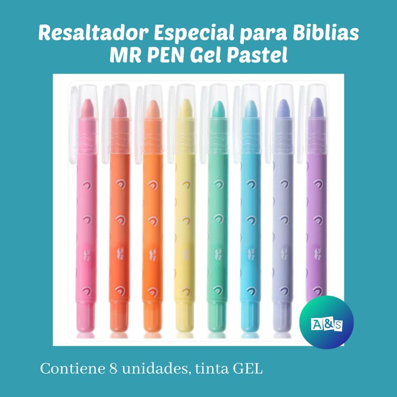 Resaltador Especial para Biblias MR PEN Gel Pastel PUNTOS Art 8