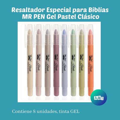 Resaltador Especial para Biblias MR PEN Gel Pastel Clásico Art 08