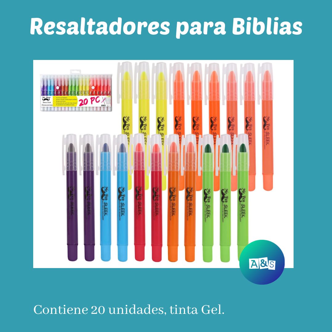 Resaltador Especial para Biblia brillante  MR. Pen ART 20