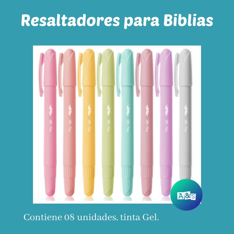 Resaltador Especial para Biblias MR PEN Gel Pastel VERANO Art 08