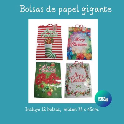 Bolsa de papel Gigante Navidad x12