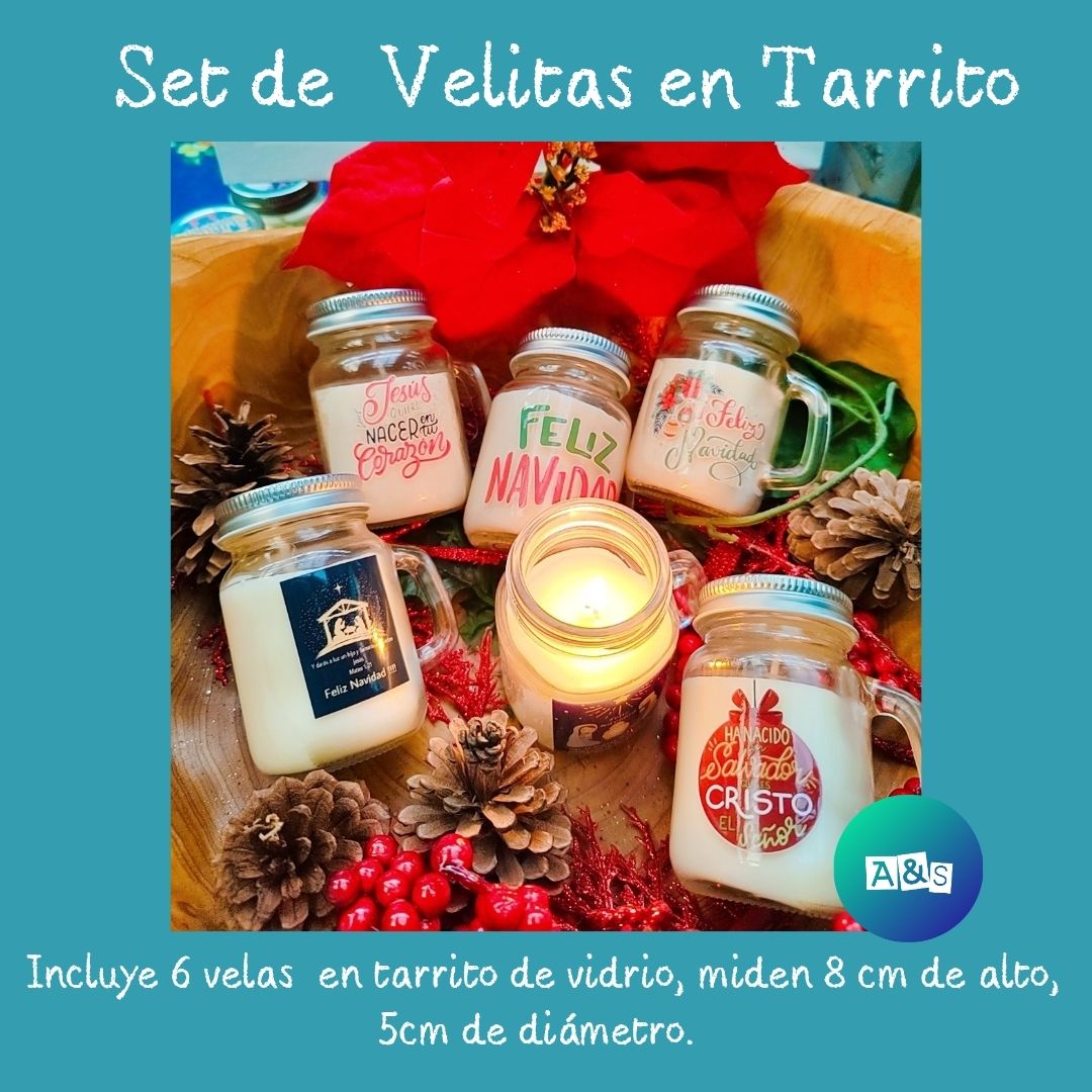 Set de Velitas en Tarrito Navidad 
