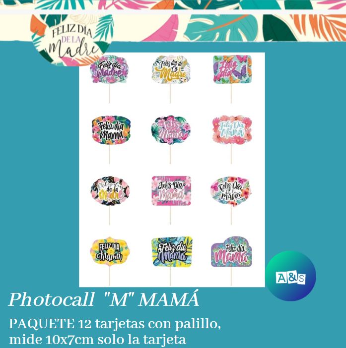 Tarjeta Photocall "M" MAMÁ