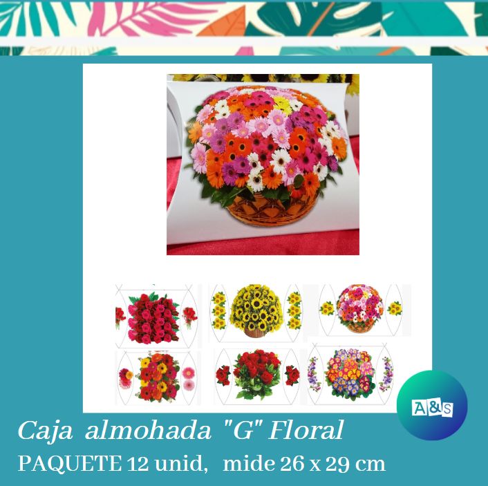 Caja Almohada "G" Floral