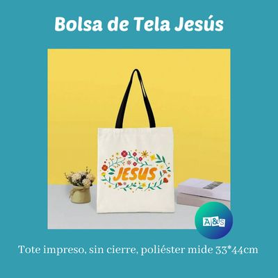 BOLSAS DE TELA JESUS flores rojas BOLSAS DE TELA JESUS flores rojas