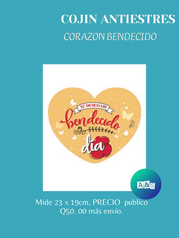 COJIN ANTI ESTRES CORAZON VARIOS MOTIVOS