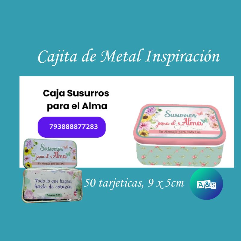 Tarjetas cajita metal Inspiración Susurros para El Alma