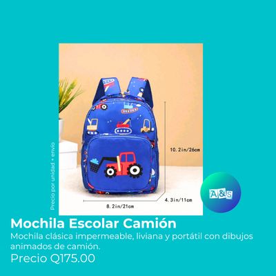 MOCHILA ESCOLAR CAMION