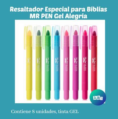 Resaltador Especial para Biblias MR. PEN Gel Alegria Art 8