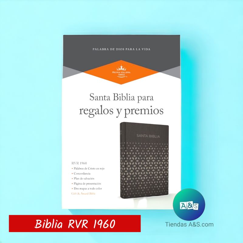 BIBLIA RVR REGALOS Y PREMIOS NEGRO PLATA