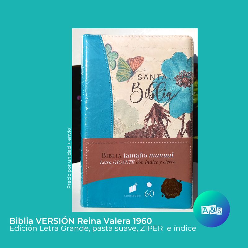 BIBLIA RVR 1960 MANUAL CIERRE MARIPOSA 
