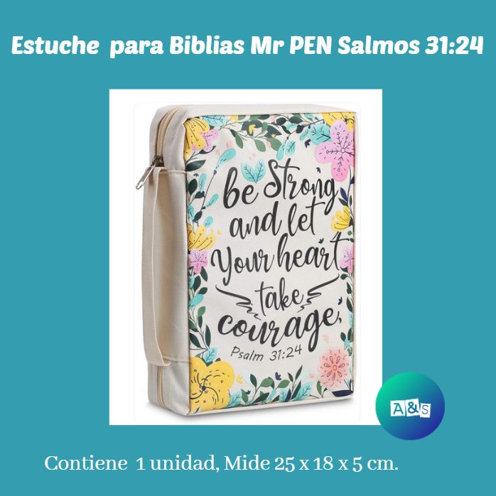 Porta Biblias o Estuche para Biblias MR. PEN  Salmos 31:24