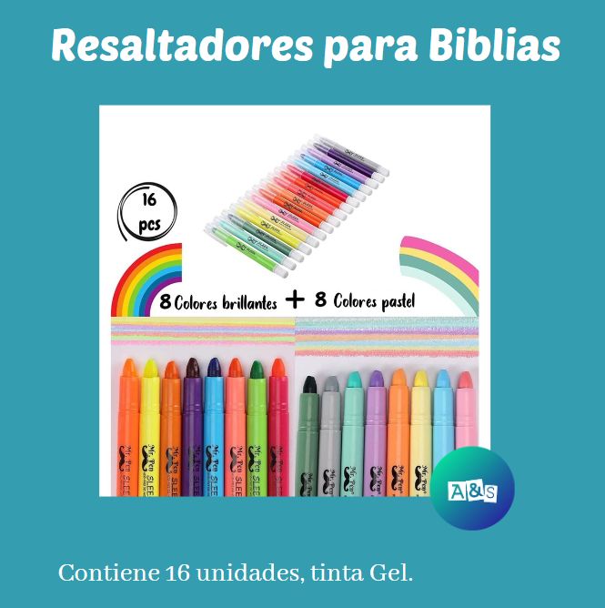 Resaltador Especial para Biblia brillante - pastel MR. Pen ART 16
