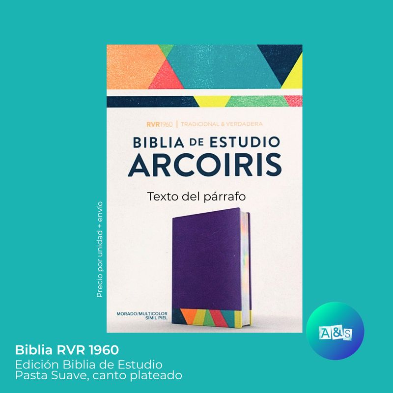 BIBLIA RVR 1960 ESTUDIO ARCOIRIS PURPURA