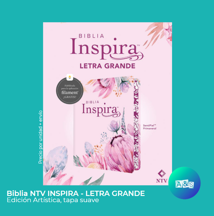BIBLIA NTV INSPIRA - ROSA LETRA GRANDE