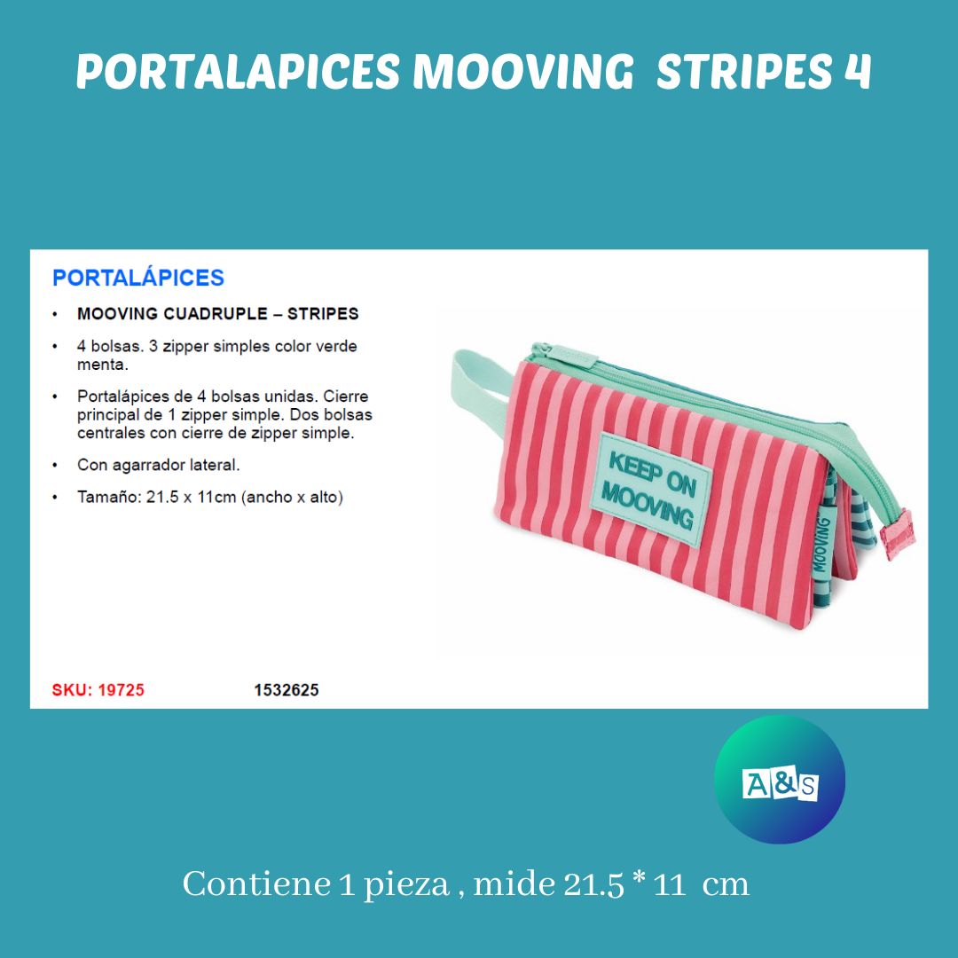 ESTUCHE O CARTUCHERA  MOOVING STRIPES 4