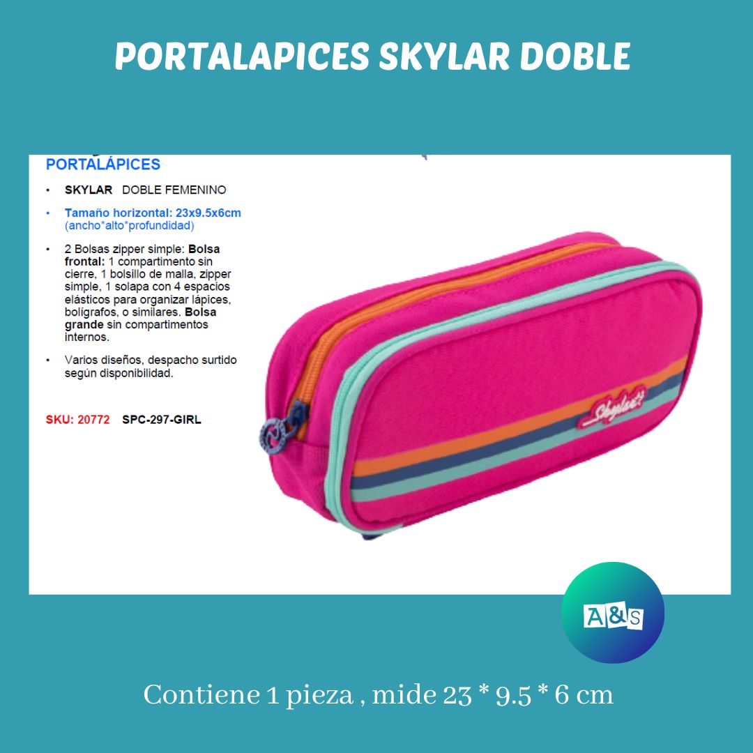 ESTUCHE O CARTUCHERA  SKYLAR  DOBLE