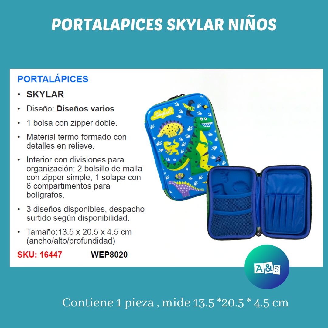 ESTUCHE O CARTUCHERA  SKYLAR NIÑOS