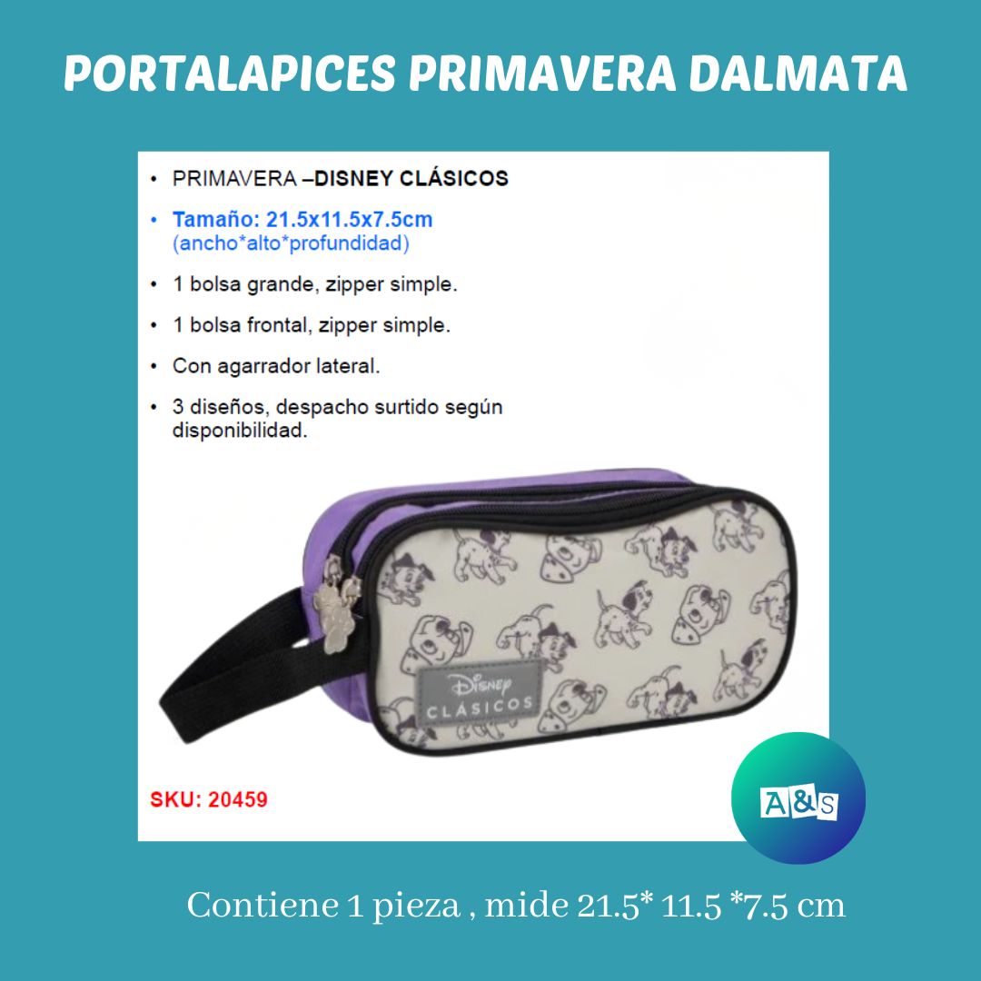 ESTUCHE O CARTUCHERA  PRIMAVERA DISNEY DALMATA