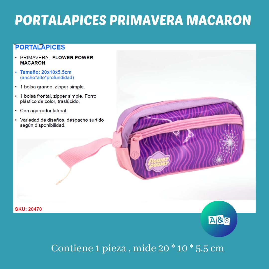 ESTUCHE O CARTUCHERA  PRIMAVERA MACARON