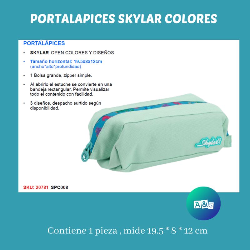 ESTUCHE O CARTUCHERA  SKYLAR COLORES