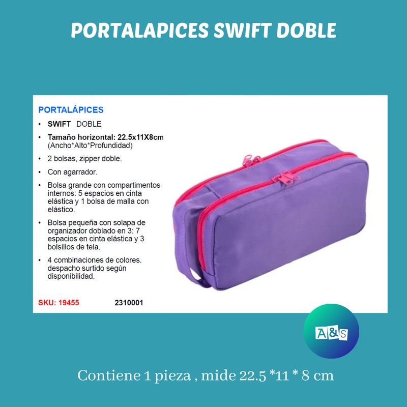 ESTUCHE O CARTUCHERA  SWIFT DOBLE