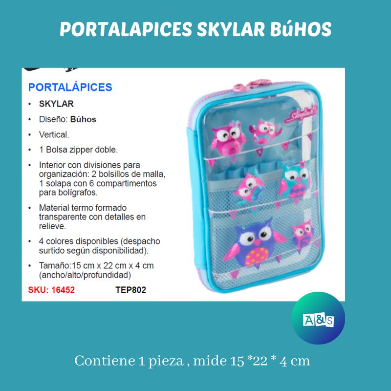 ESTUCHE O CARTUCHERA  SKYLAR  BúHOS