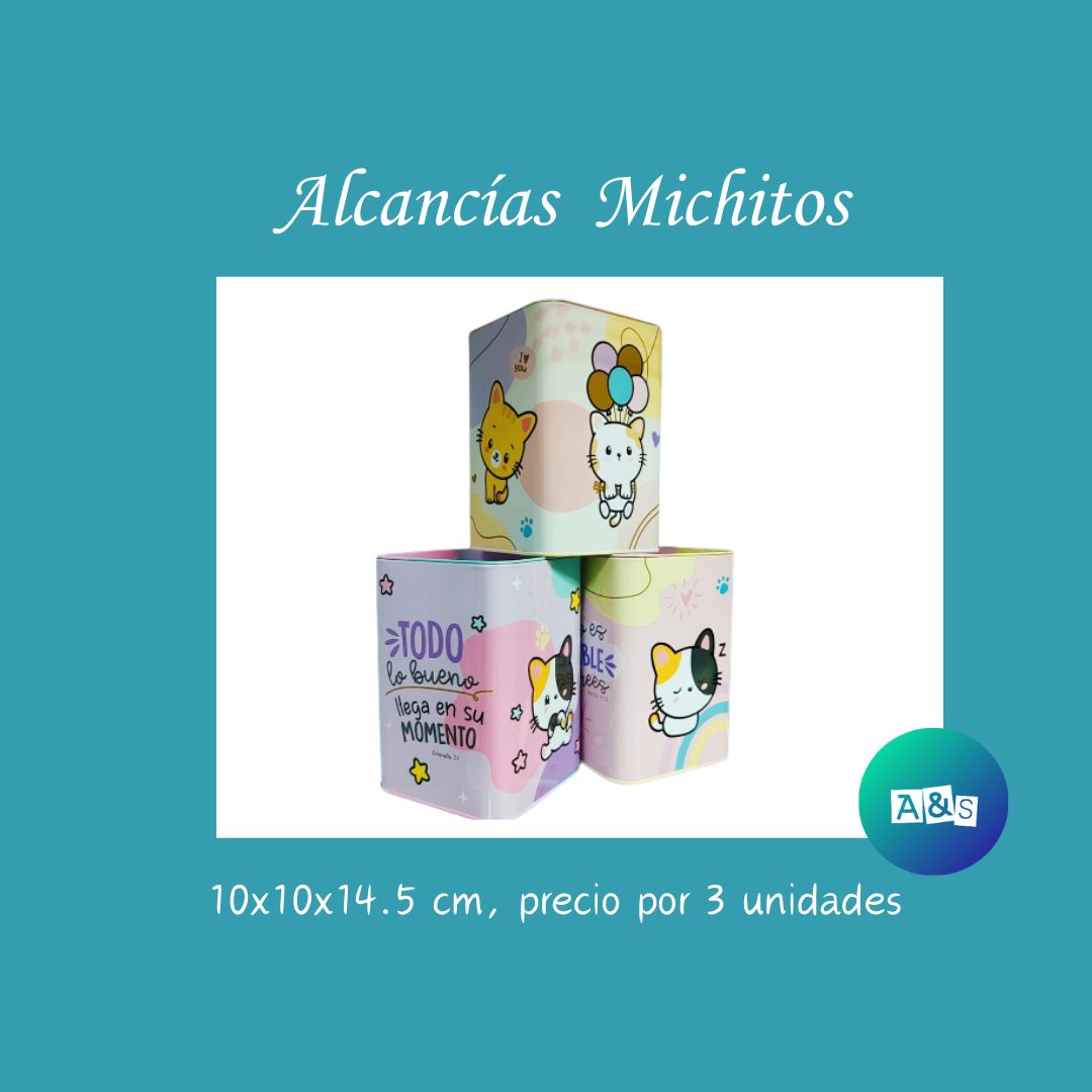 COLECCION Alcancías Metalizadas MICHITOS