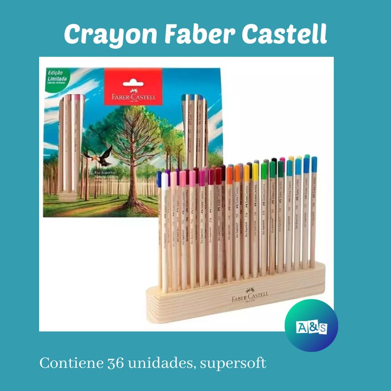 SET DE CRAYONES MADERA COLORES SUPERSOFT FABER CASTELL ART 36