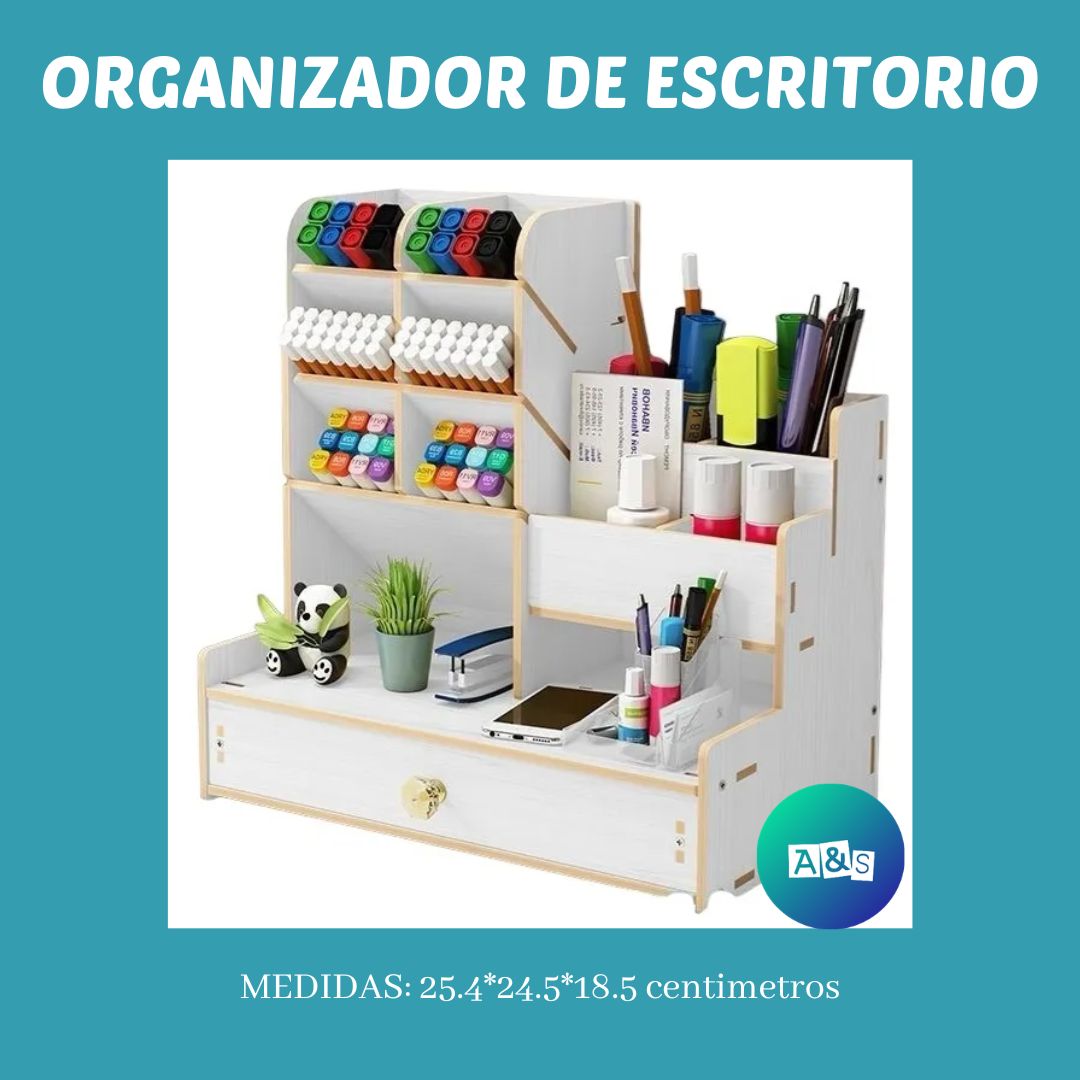 ORGANIZADOR DE ESCRITORIO MDF BLANCO