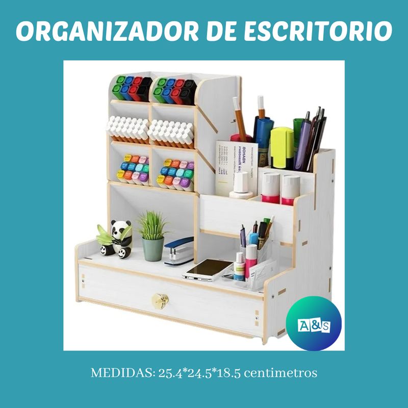 ORGANIZADOR DE ESCRITORIO MDF BLANCO