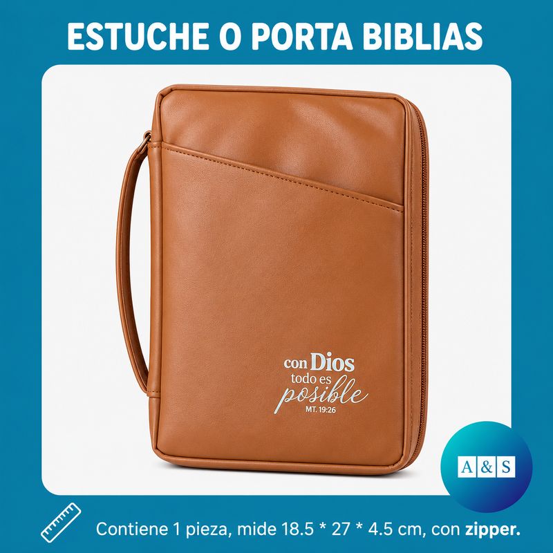 Porta Biblias Texto XL  Café Claro