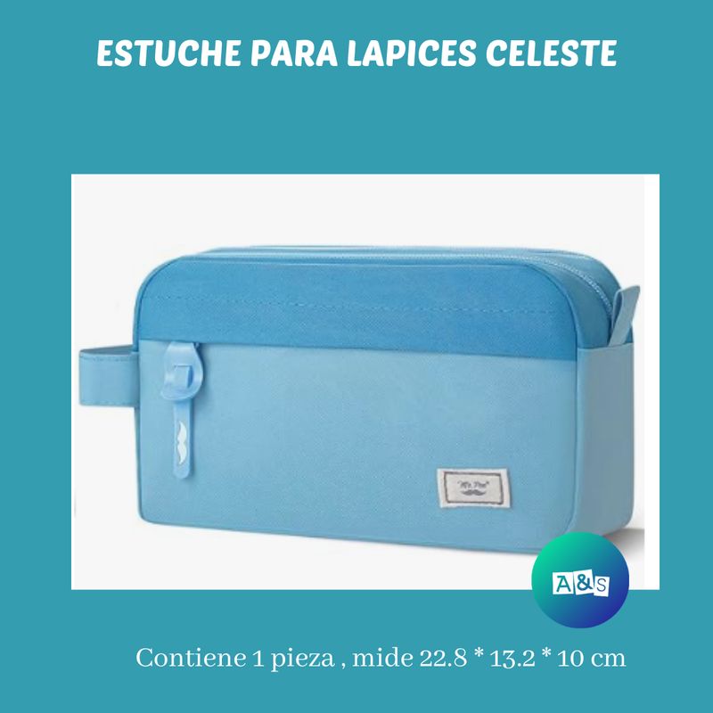 ESTUCHE PARA LAPICES CELESTE  MR. PEN