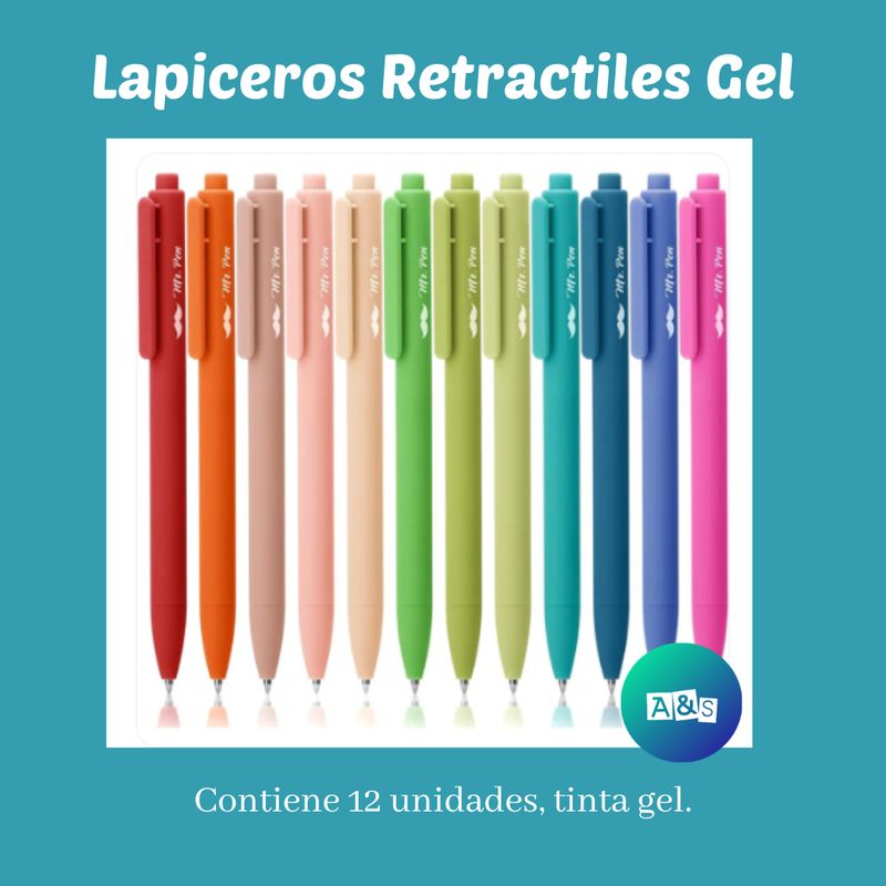LAPICERO de Ger Retractiles Mr Pen  Colores Vintage  Art 12