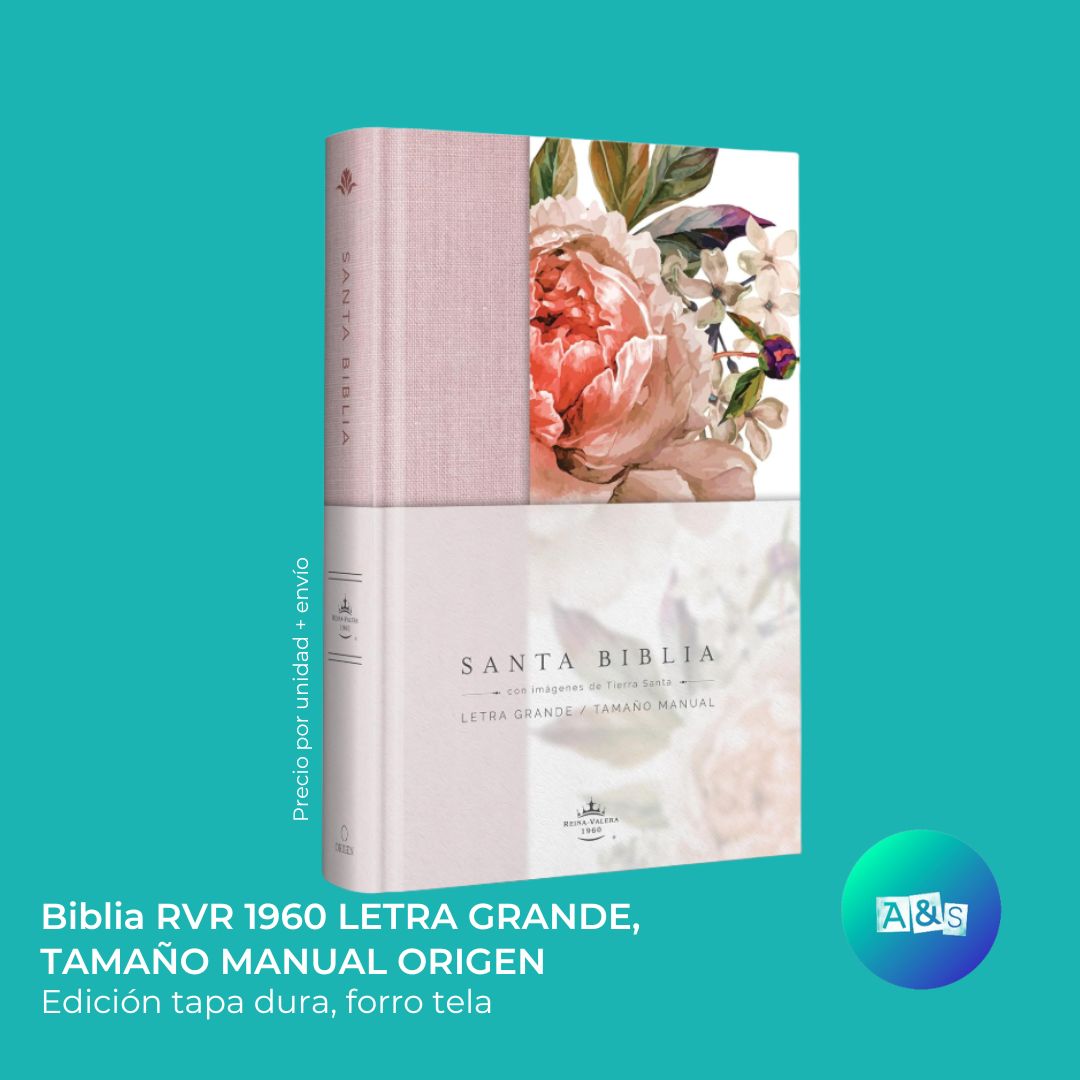 BIBLIA RVR 1960 LETRA GRANDE  TAMAÑO MANUAL ORIGEN ROSADA