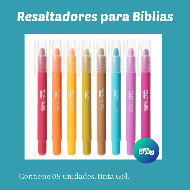 Resaltador Especial para Biblias MR. PEN Gel SUNSHINE &amp; SMILE Art 8