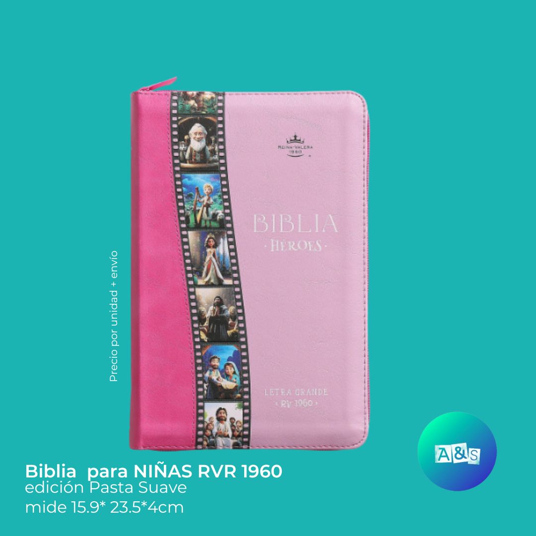 BIBLIA Niñas  Héroes RVR1960 ziper